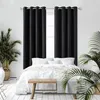 Blickdichte Thermovorhänge mit Ösen 300x140 cm Schwarz 2er Produktbild-Vorschau 5