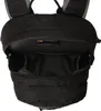 An open black backpack with a gray trim, viewed from above. Produktbild-Vorschau