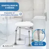 A white shower stool in a modern bathroom setting. Náhľad obrázku produktu