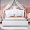 A child's bedroom with a white bed featuring a crown-shaped headboard with LED lighting. Náhľad obrázku produktu