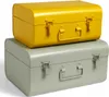 Two metal storage boxes stacked on top of each other. Podgląd zdjęcia produktu