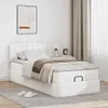 Ottoman-Bett mit Matratze Weiß 90x190 cm Kunstleder Produktbild-Vorschau 2