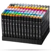 A large set of markers arranged in a black stand. Náhľad obrázku produktu