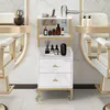 A salon or beauty studio setting with styling chairs and a rolling trolley. Produktbild-Vorschau