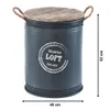 A laundry basket with a wooden lid and rope handles, shown with dimensions indicated. Produktbild-Vorschau