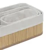 Set mit 3 Bambuskörben mit Stoffeinlage, 30 x 20 x 13 cm Produktbild-Vorschau 14