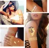 12 Blätter Metallic Temporäre Tattoos Gold Schwarz Silber Produktbild-Vorschau 5