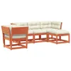 5tlg. Garten-Lounge-Set mit Kissen Wachsbraun Massivholz Produktbild-Vorschau 2