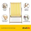 Chaise longue - rayée étroite - jaune - pliable - en bois Voir les images du produit 2