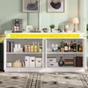 Mueble aparador Flieks con 4 puertas, iluminación LED y Vista previa de la imagen del producto 7