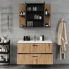 Vicco Badmöbel-Set Irma, 3 Teile, Anthrazit/Artisan Produktbild-Vorschau 4