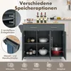 A kitchen island cart with storage, showing different storage options and features. Produktbild-Vorschau