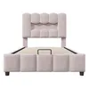 MODFU Letto imbottito 90 x 200, rivestito in velluto, letto Anteprima dell’immagine prodotto 10