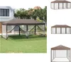 vidaXL Partyzelt Faltbar mit Seitenwänden Taupe 3x6 m -  Produktbild-Vorschau 1