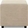 Sitzpouf für das Wohnzimmer 50 x 50 cm, Cord - Beige Produktbild-Vorschau 2