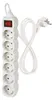 Steckdosenleiste 1,5 m / 6 Steckdosen / Schalter / weiß / PVC / 1,5 mm2 Produktbild-Vorschau