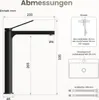 EMKE Wasserhahn Bad Mattes Schwarz 335x233x46mm, Messing, Produktbild-Vorschau 7