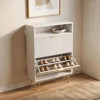 Schuhschrank schmal Holz, Schuhkipper Weiß, 2 Klappen, Produktbild-Vorschau 10