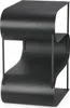 A black metal firewood rack with a double S-shaped design, shown against a white background. Produktbild-Vorschau