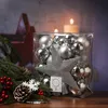 Christbaumkugel - Weihnachtsbaumkugel - bruchfest - glänzend, matt und glitzernd - silber - 33er Set Produktbild-Vorschau