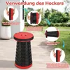 Peviasot, 4 chaises pliantes portables, couleur rouge, Voir les images du produit 3