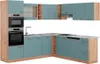 Eckküche Vicco R-Line Blau-Grau/Goldkraft Eiche 247 x 60 cm Produktbild-Vorschau 1