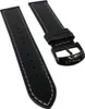 Timex Waterbury Uhrenarmband 20mm | Leder mit Naht, schwarz Produktbild-Vorschau 1