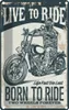 vianmo Blechschild 30x20 cm Biker Motorrad born to ride Produktbild-Vorschau 1