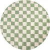 Volero - Rund Retro Teppich - Gambit Grün Weiß - Ø 80 cm - Produktbild-Vorschau 2