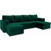 A U-shaped sectional sofa in a dark green velvet material, presented against a white background. Produktbild-Vorschau