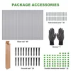 A diagram showing the various components included in a package for a plant tunnel or greenhouse. Voir les images du produit