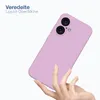 A hand holding a purple phone case against a white background. Produktbild-Vorschau