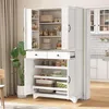 Armoire haute à 2 portes et 2 tiroirs, armoire de rangement Voir les images du produit 2