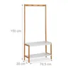 relaxdays Věšák na kabáty hnědé dřevo 4 háčky 70,5 x 150,0 Náhled obrázku produktu 4