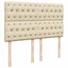 vidaXL Boxspringbett mit Matratze Creme 140x200 cm Stoff Produktbild-Vorschau 7