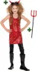 Teufel Kleid Mädchen Pailletten Hörner Gabel (Wil) Größe: Produktbild-Vorschau 1