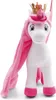 A plush unicorn toy with a pink mane and tail, wearing a gold crown. Produktbild-Vorschau