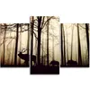 Triptychon auf leinwand waldtiere 120x80 cm Feeby braun Produktbild-Vorschau 3
