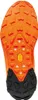 Sohle des Trailrunning-Schuhs "Spin Ultra 2" von Scarpa; orange und schwarz mit griffigem Profil. Náhľad obrázku produktu