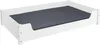 A white dog bed with a gray mattress is shown against a white background. Produktbild-Vorschau