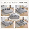 A collage of images showing a modular sofa bed in various configurations, set in a home environment. Anteprima dell’immagine prodotto