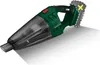A cordless handheld vacuum cleaner is shown against a white background. The battery pack is shown detached with a yellow 'X' mark. Produktbild-Vorschau
