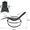 Diagram showing the dimensions of a black rocking lounge chair. Anteprima dell’immagine prodotto