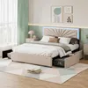 INONEFT Doppelbett Polsterbett 160x200cm, Stauraumbett mit Produktbild-Vorschau 3