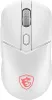 A top-down view of a white wireless gaming mouse with a red MSI dragon logo. Produktbild-Vorschau