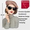 A decorative bust of a woman wearing sunglasses and a beret, with text describing its features. Produktbild-Vorschau