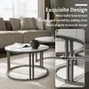 WISFOR 2er Set Couchtisch mit Aluminiumgestell, Satztisch Produktbild-Vorschau 16