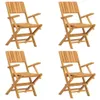 Gartenstühle 4 Stk. Klappbar 55x61x90 cm Massivholz Teak Produktbild-Vorschau 1
