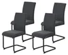 Esszimmerstuhl Schaukelstuhl Mikrofaser Anthrazit 4er Set