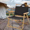 JAWINIO Outdoor Campingstuhl Holz faltbar mit Armlehnen Produktbild-Vorschau 2